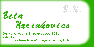bela marinkovics business card